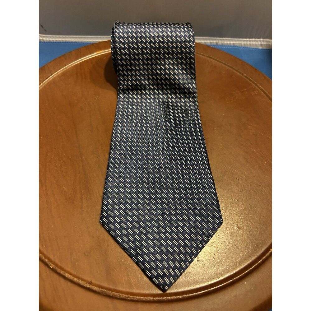 Puritan Geometric Men's Blue 100% Silk Tie Necktie‎